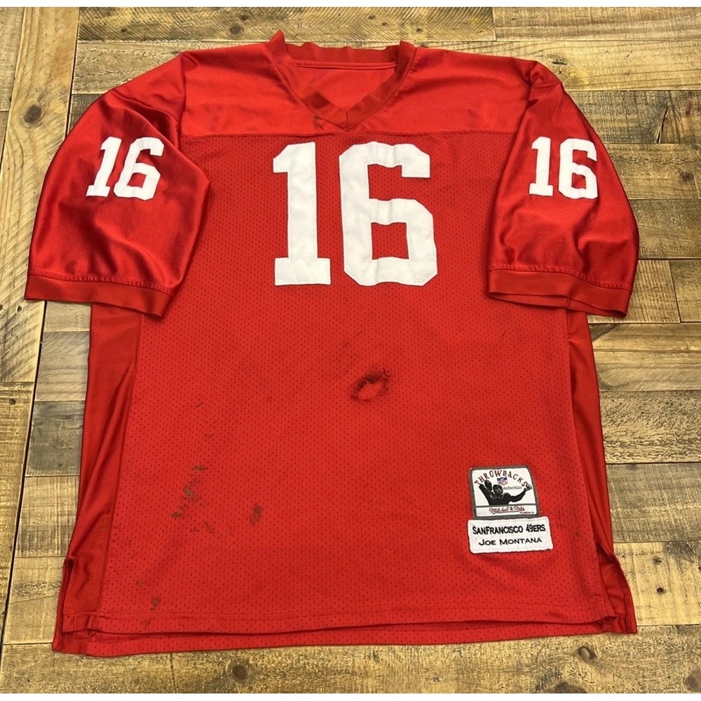 San Francisco 49ers Throwback Jersey 16 Joe Montana Mitchell & Ness Read For Sz